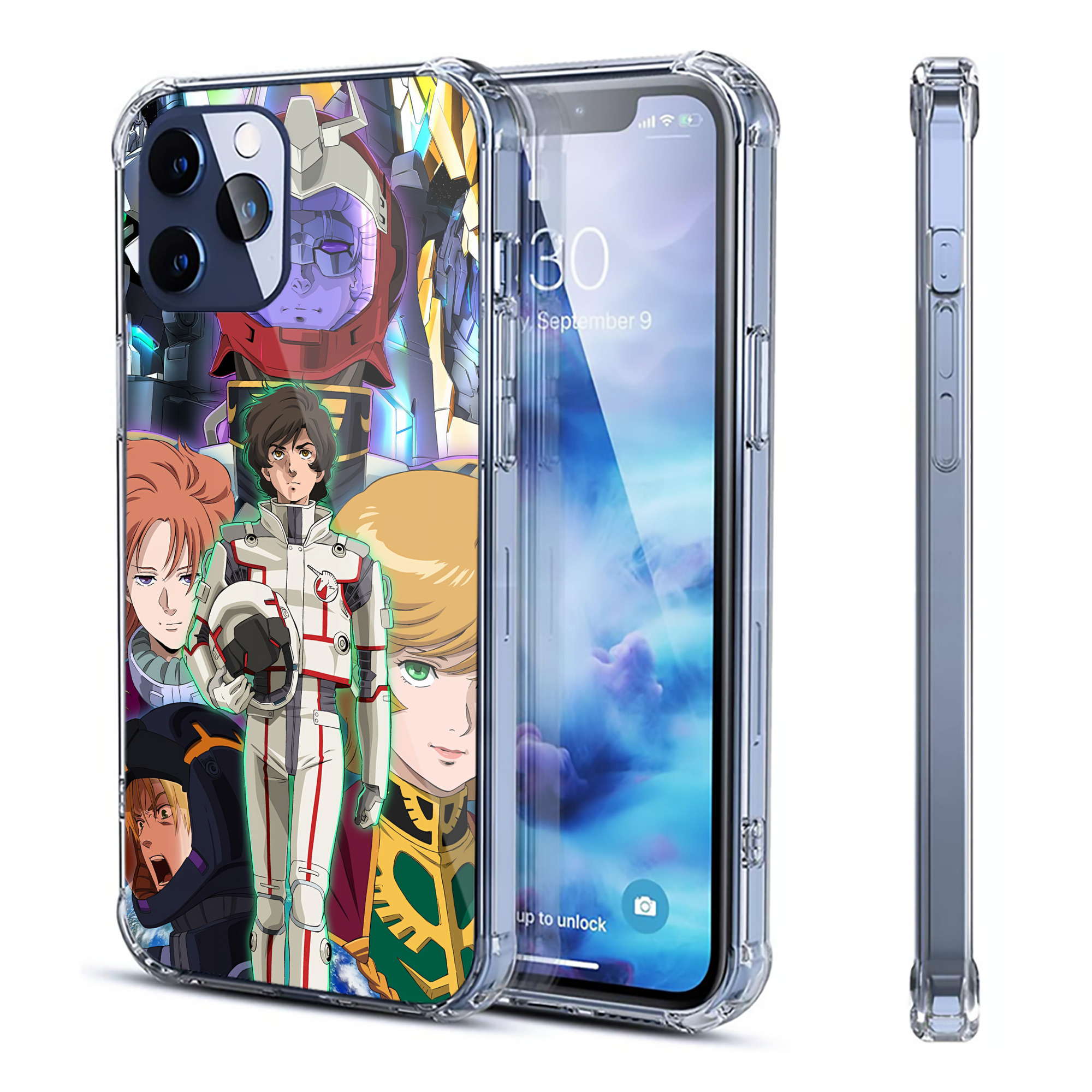（画像用） 機動戦士ガンダム Mobile Suit Gundam 【iPhone 12シリーズ対応】透明スマホケース（クリアソフトケース）